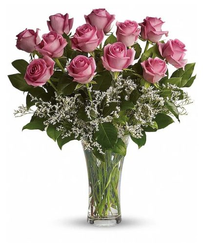 Make Me Blush - Dozen Long Stemmed Pink Roses