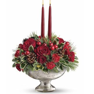Teleflora's Mercury Glass Bowl Bouquet